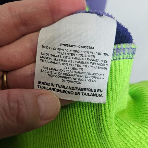 Nike Therma-Fit Bright Lime Green Purple Full-Zip Hoodie Bright Colorful‎ Warm L - Picture 4 of 8